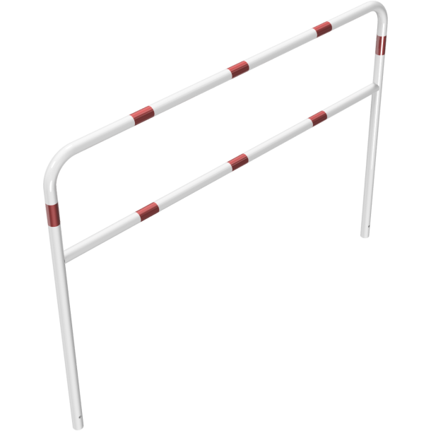 Hoop of steel tube |  48 x 2,5 mm | with cross bar | for casting in concrete | total width 2000 mm | total height 1400 mm | hot-dip galvanized and white coatedwith red reflecting stripes